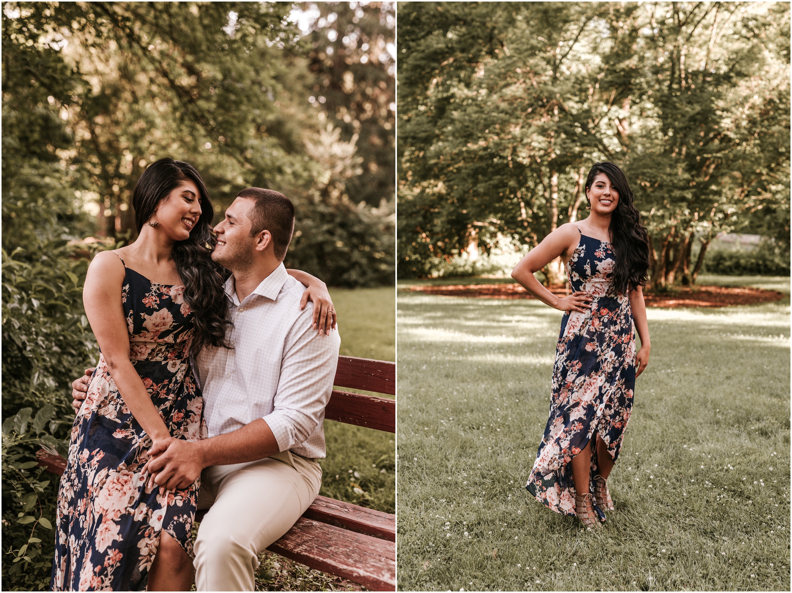 Spring Colonial Park Rose Garden Somerset NJ Engagement Session New Jersey Wedding Photographer