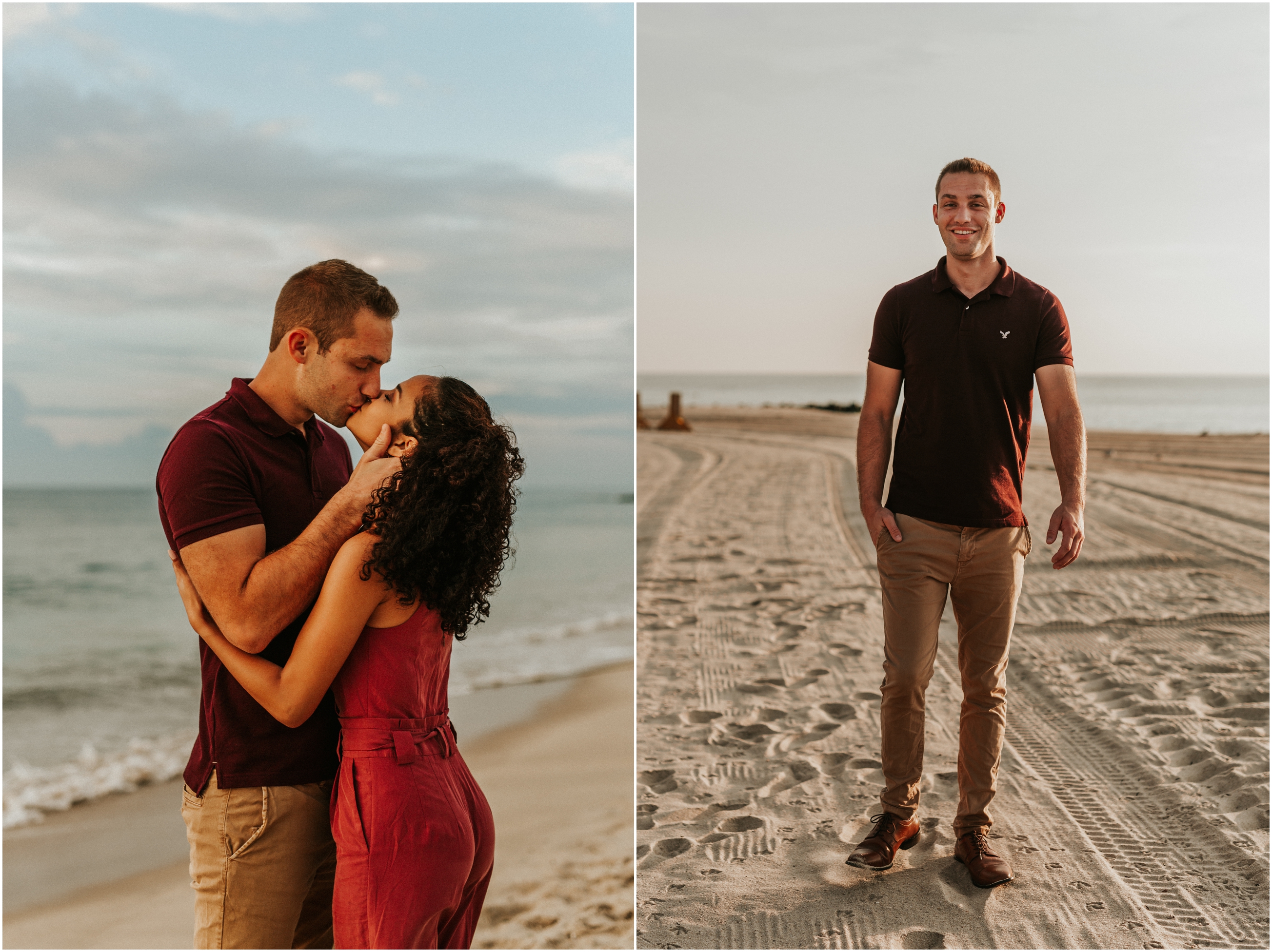Long Branch Beach Monmouth University New Jersey Summer August Engagement Session NJ Photographer