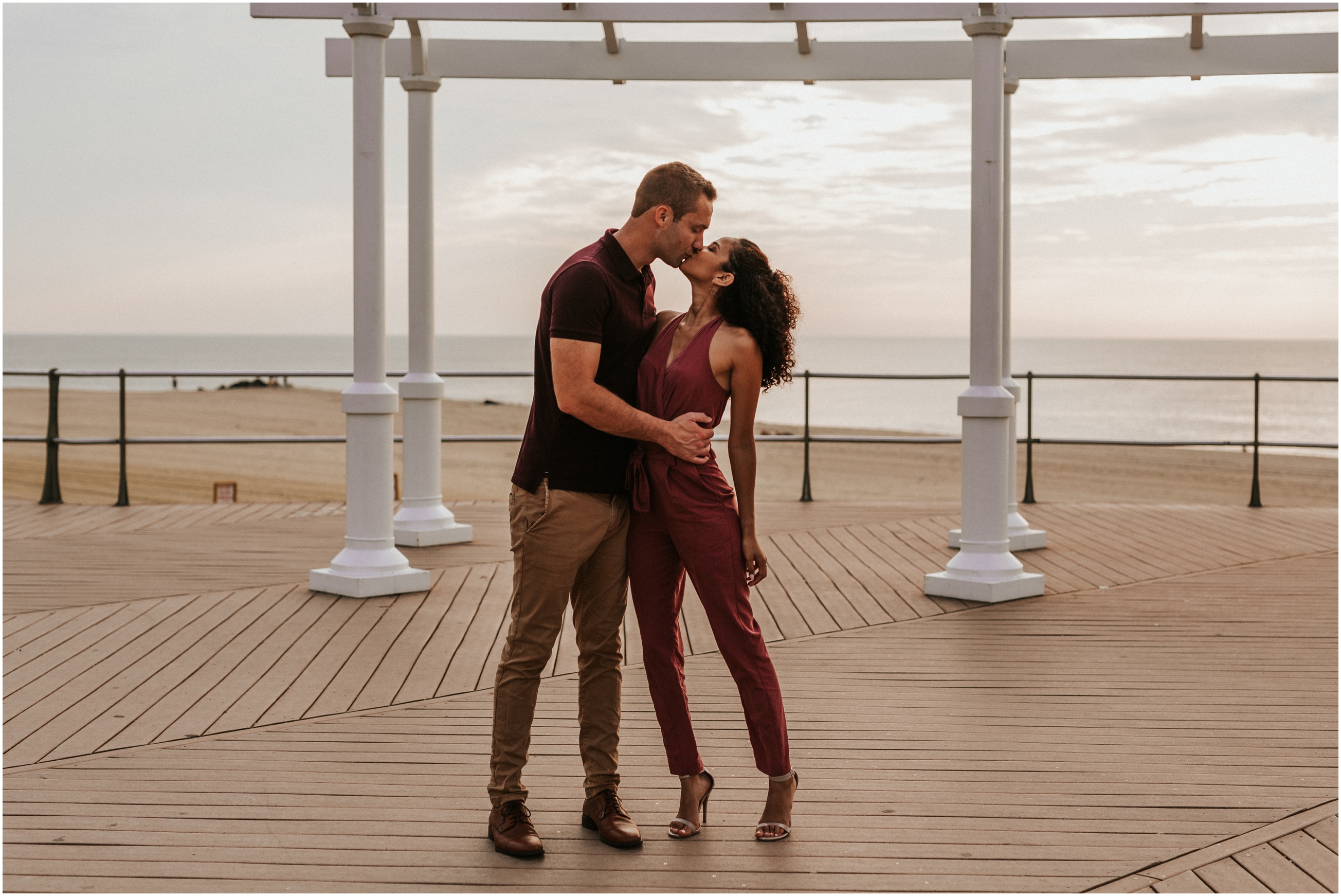 Long Branch Beach Monmouth University New Jersey Summer August Engagement Session NJ Photographer