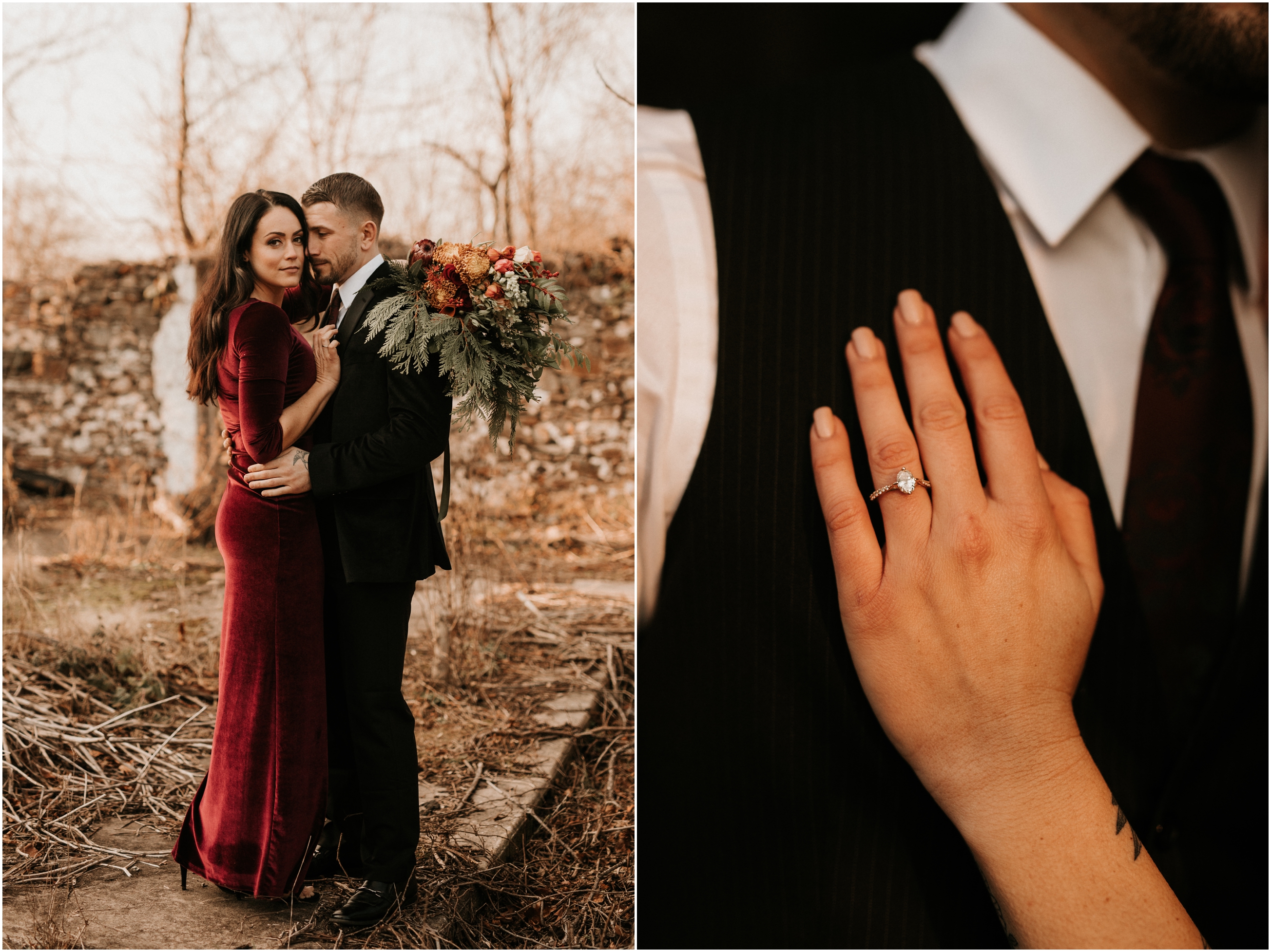 Stone Cottage Barn New Hope PA In Home Engagement Session Cozy Winter Christmas Holiday NJ Wedding Photographer