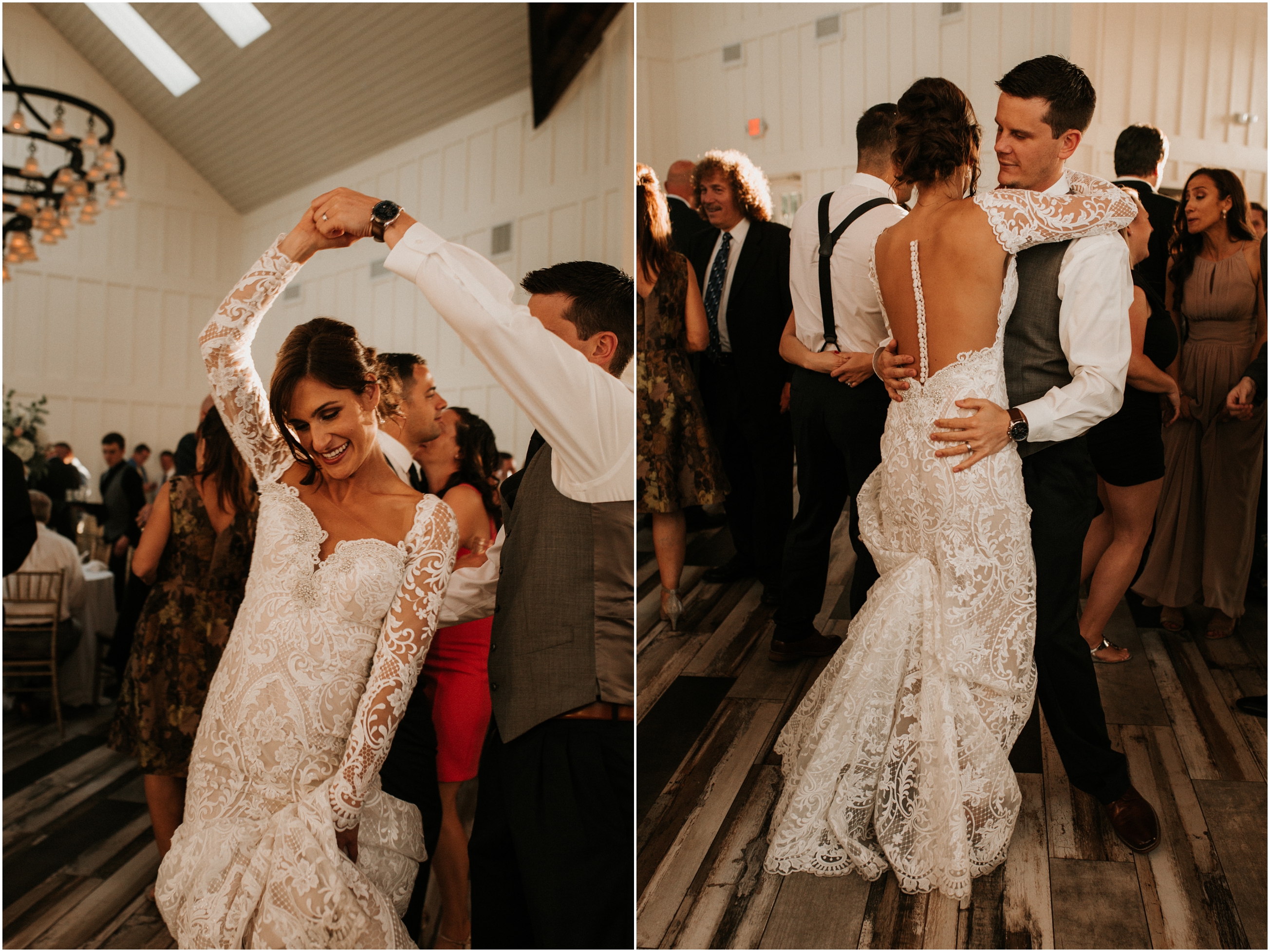 bride and groom dancing during wedding ceremony