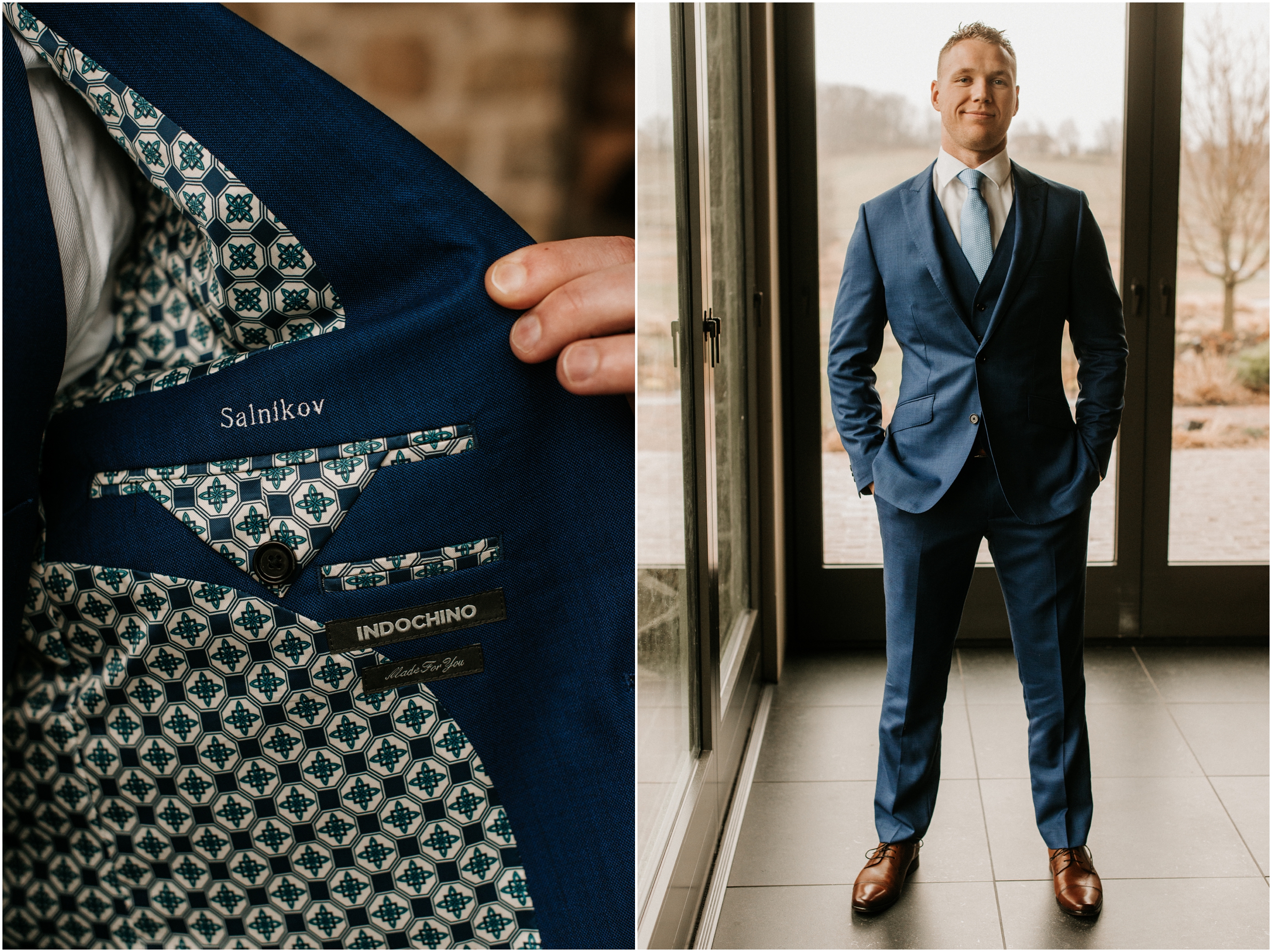 groom's last name stitched into jacket