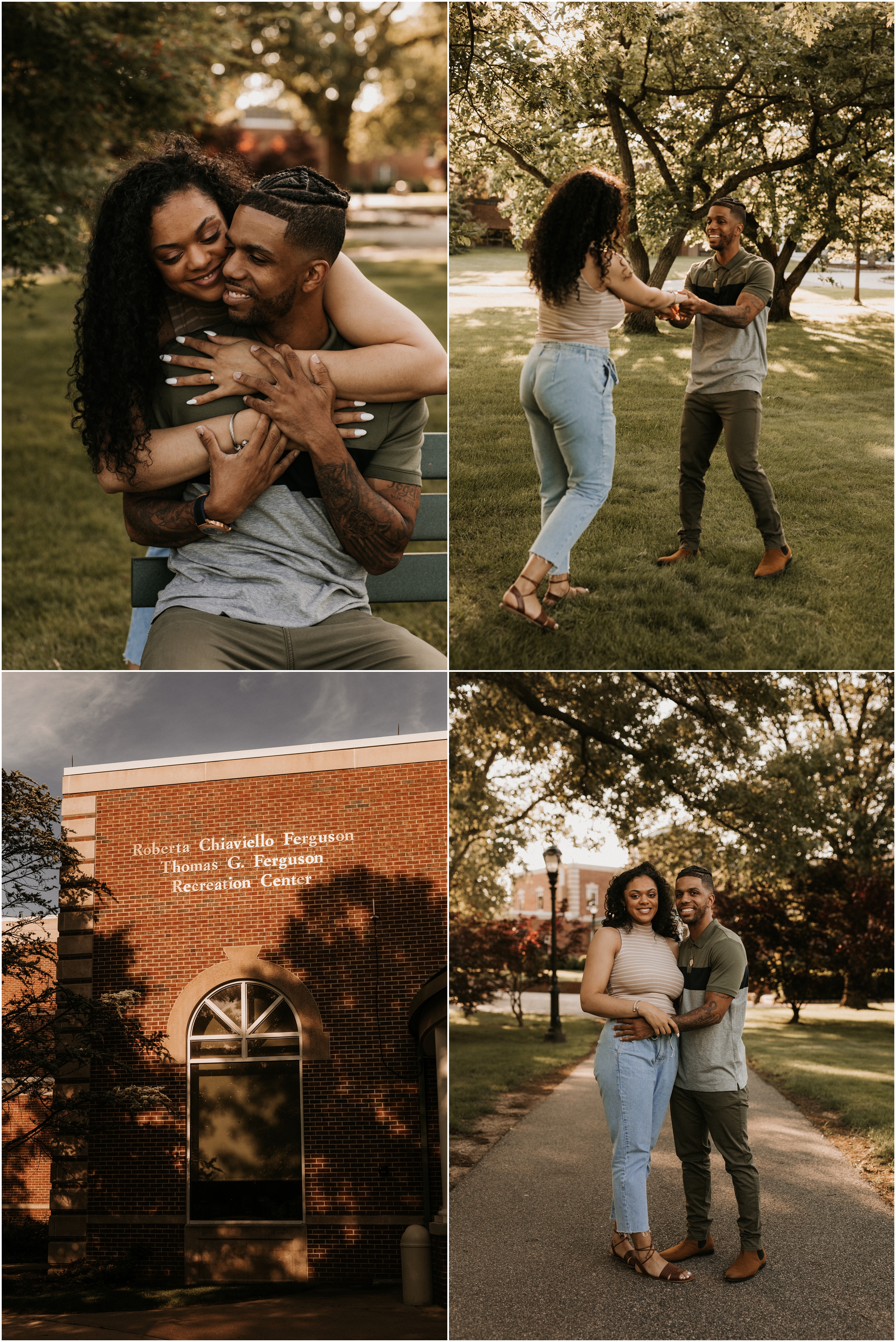 couple in love and hugging on FDU's college campus