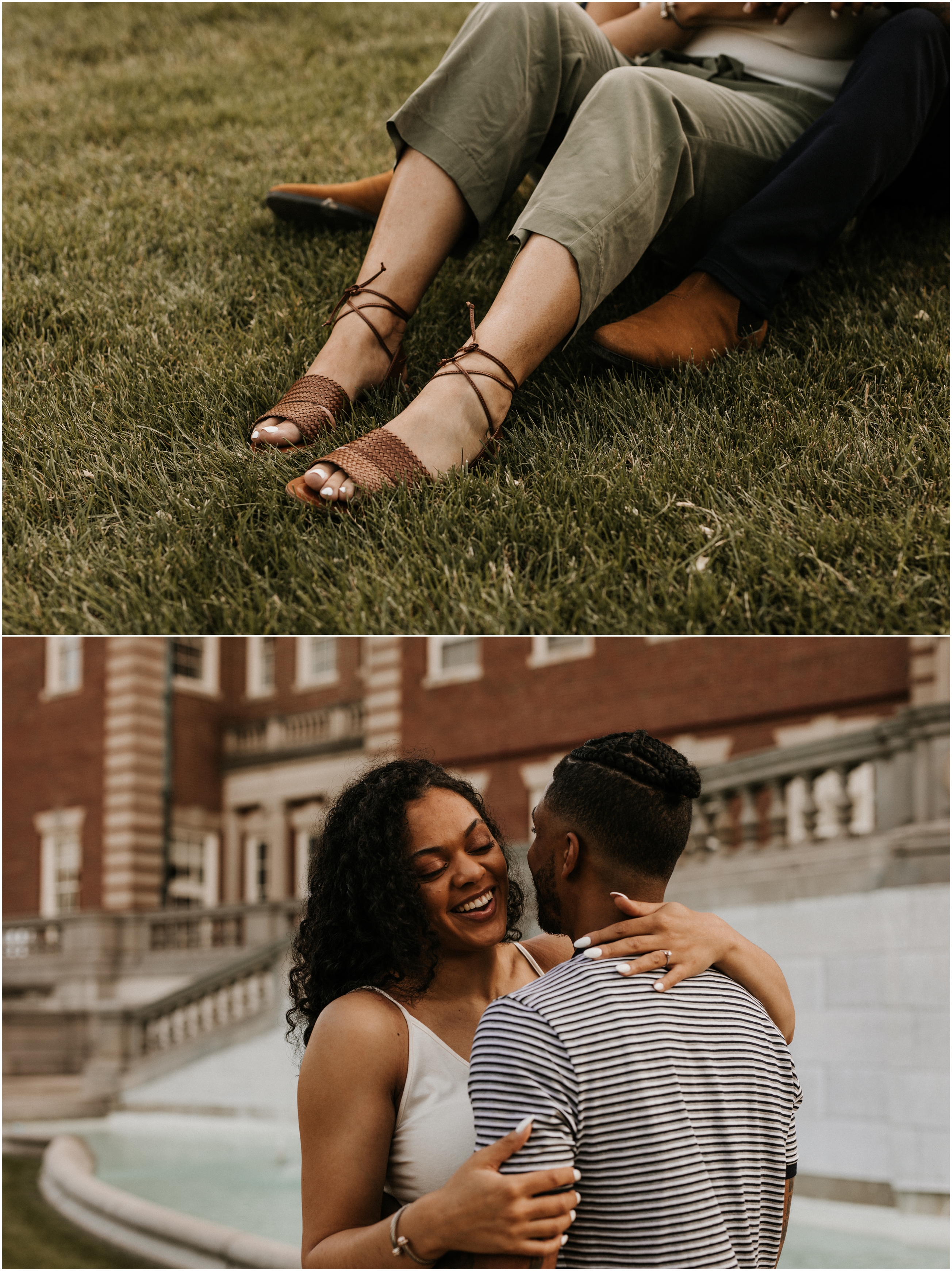 couple in love on FDU Madison college campus