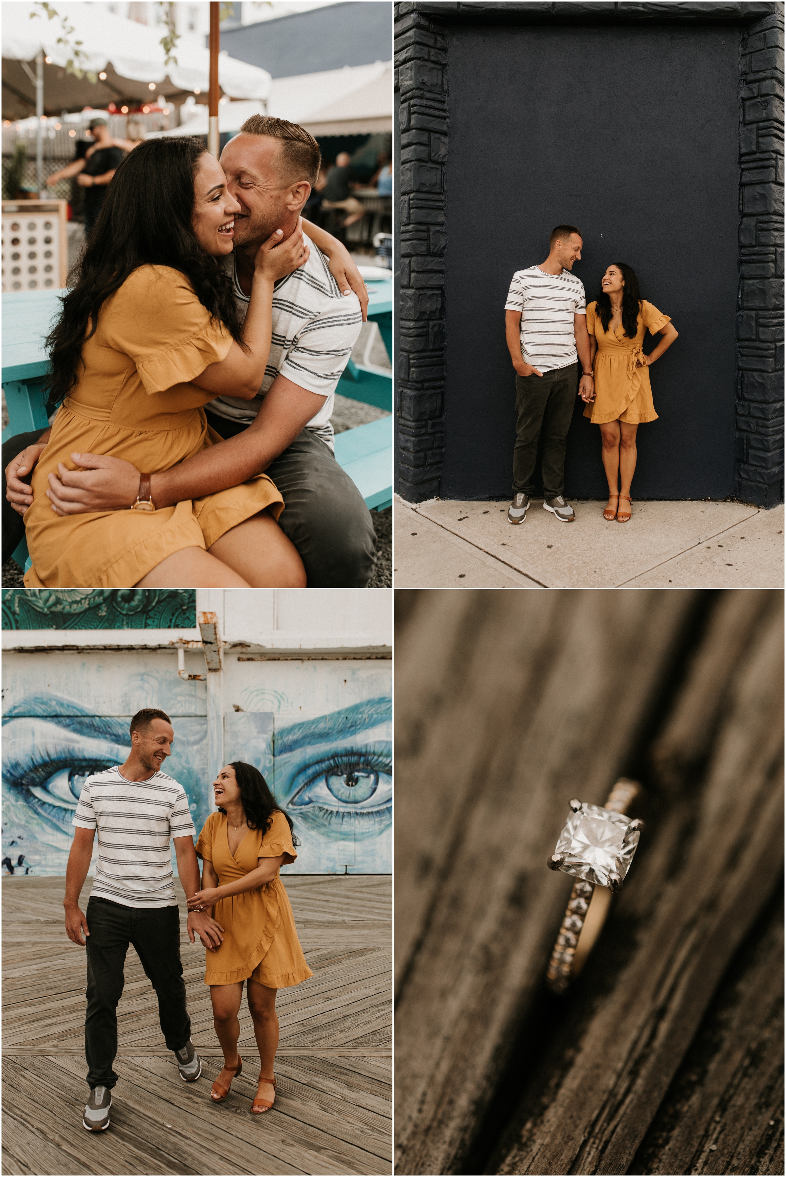 couple engagement session at asbury park new jersey boardwalk
