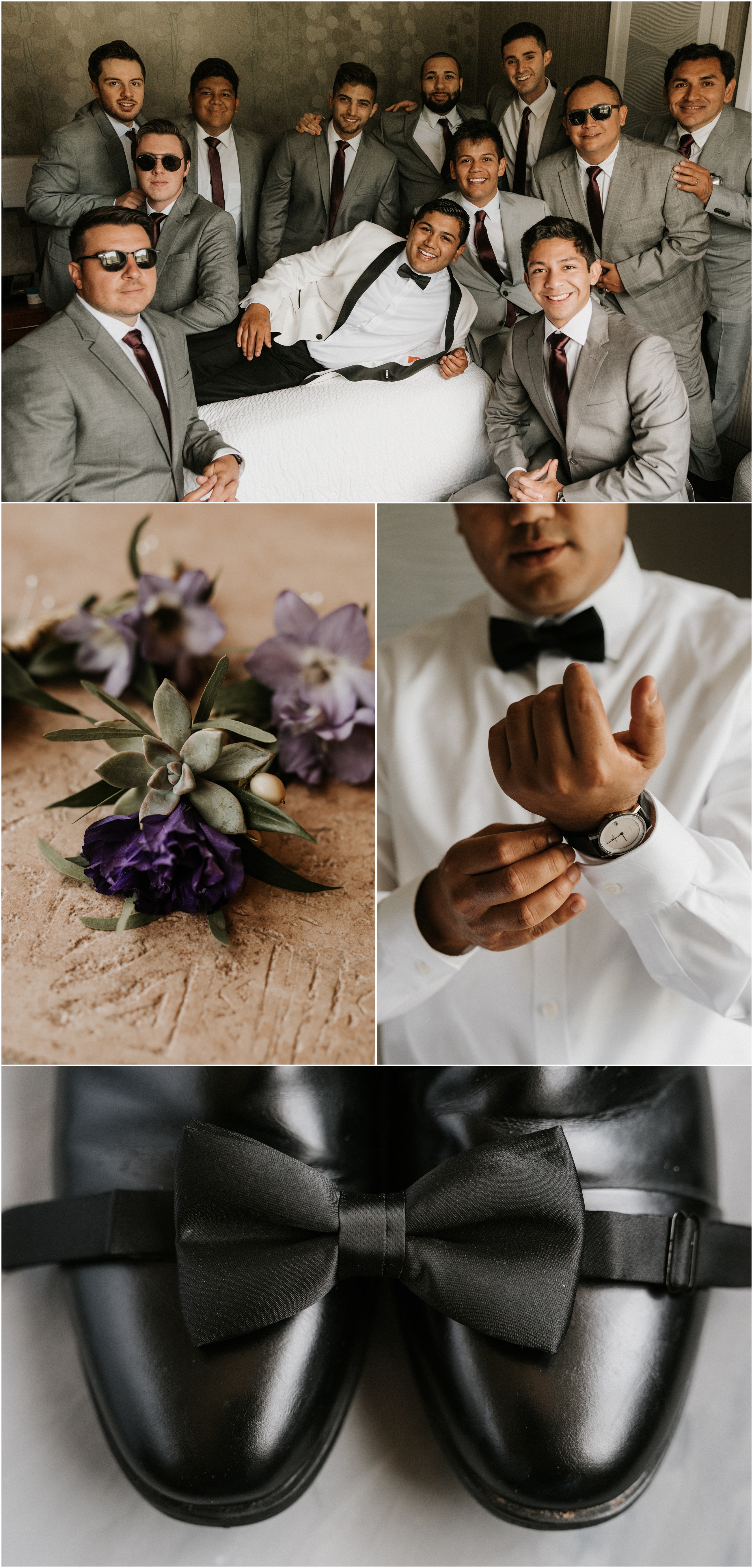 boutonnieres and groom prep