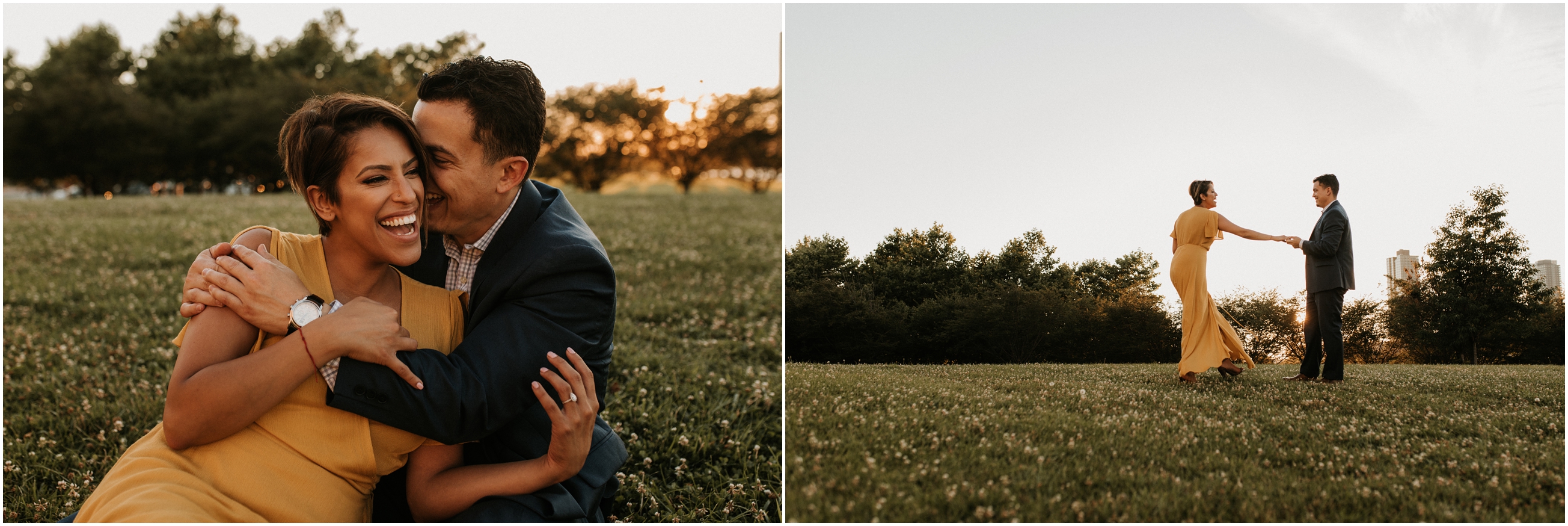 couple engagement session libery state park jersey city