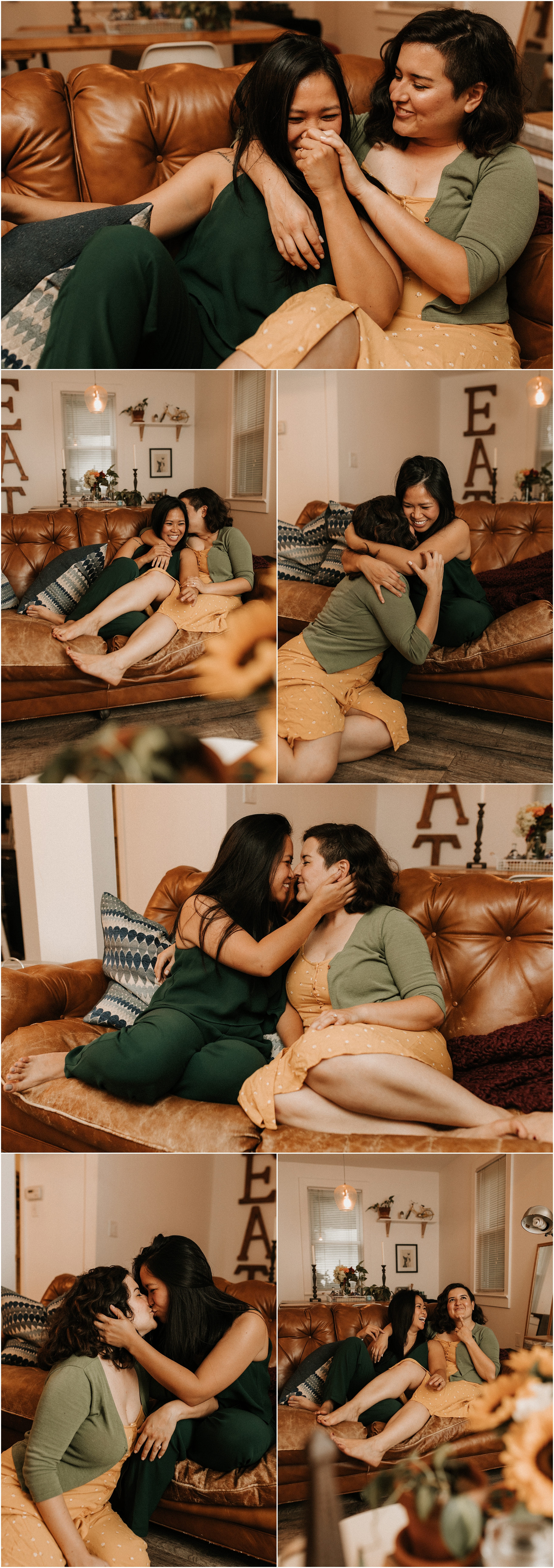 lgbtq couples in home engagement session