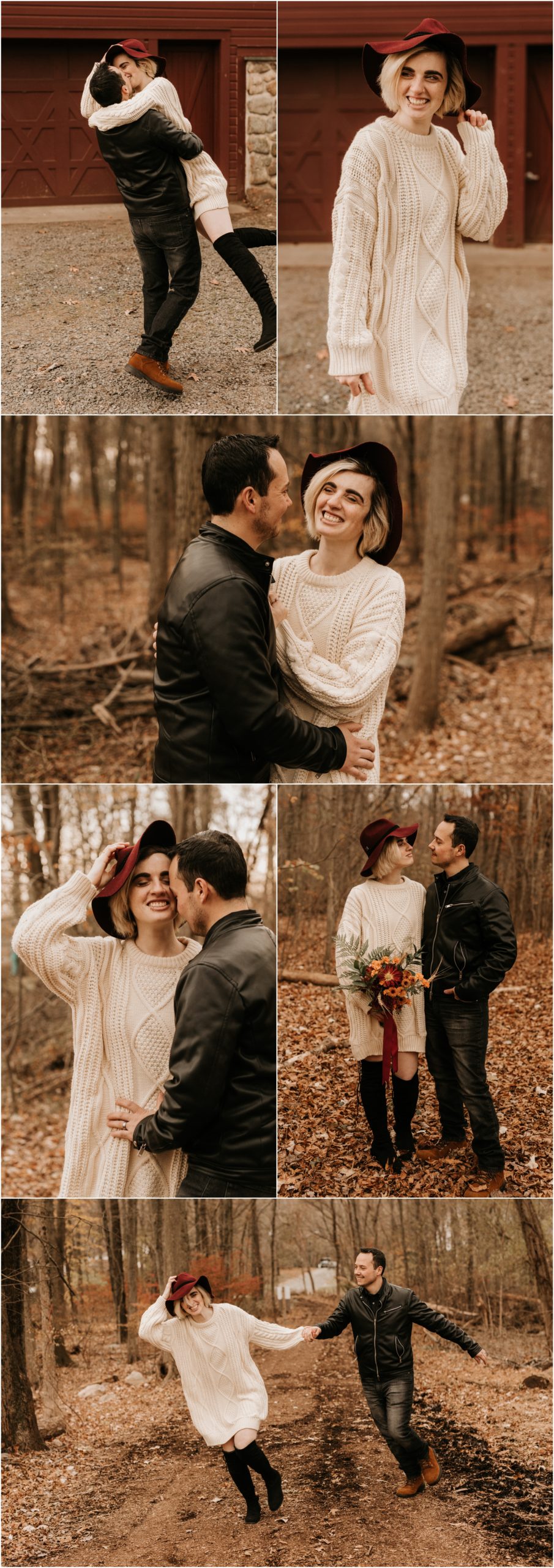 couple in love in fall woods allendale nj
