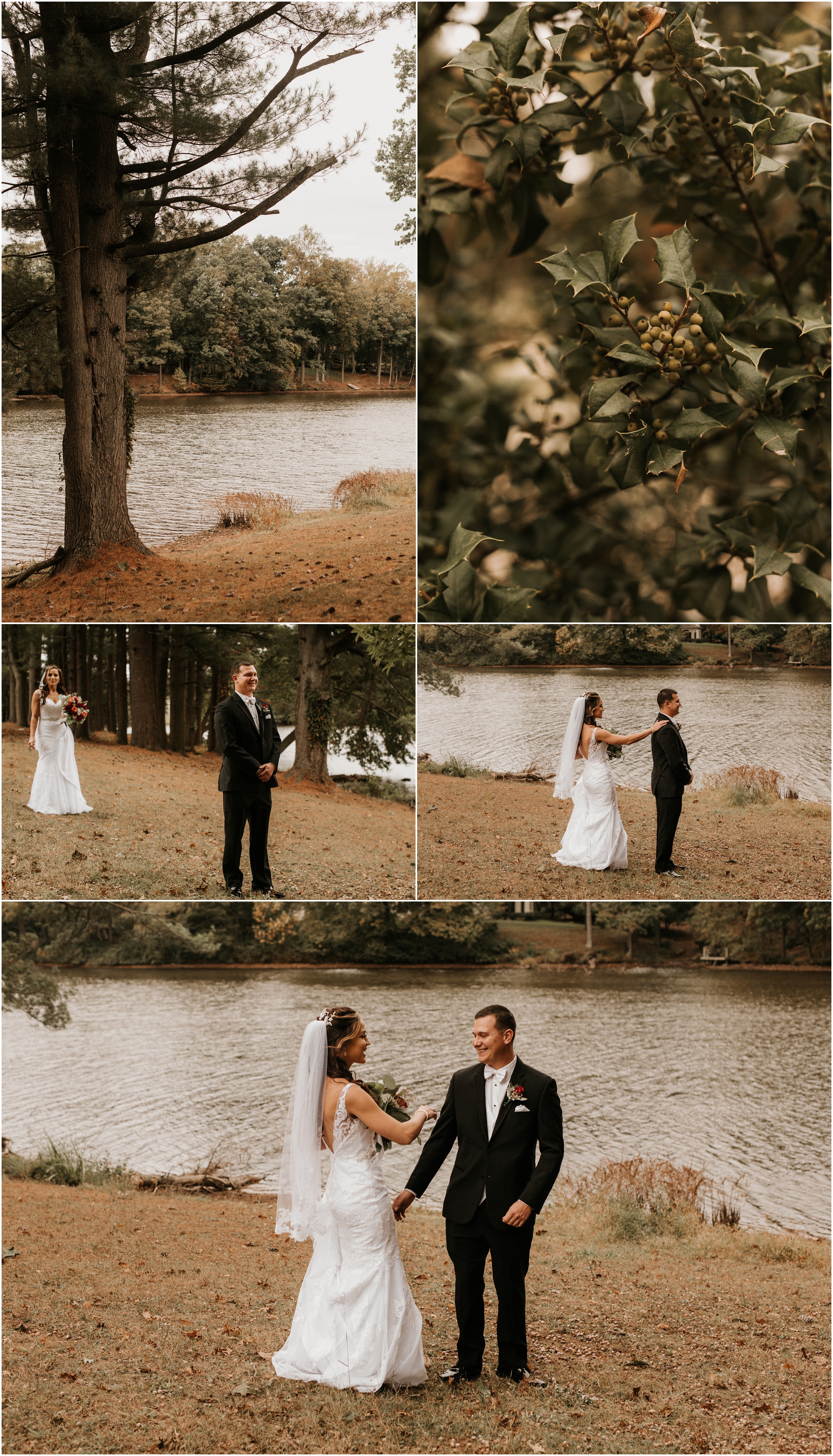 bride and groom first look