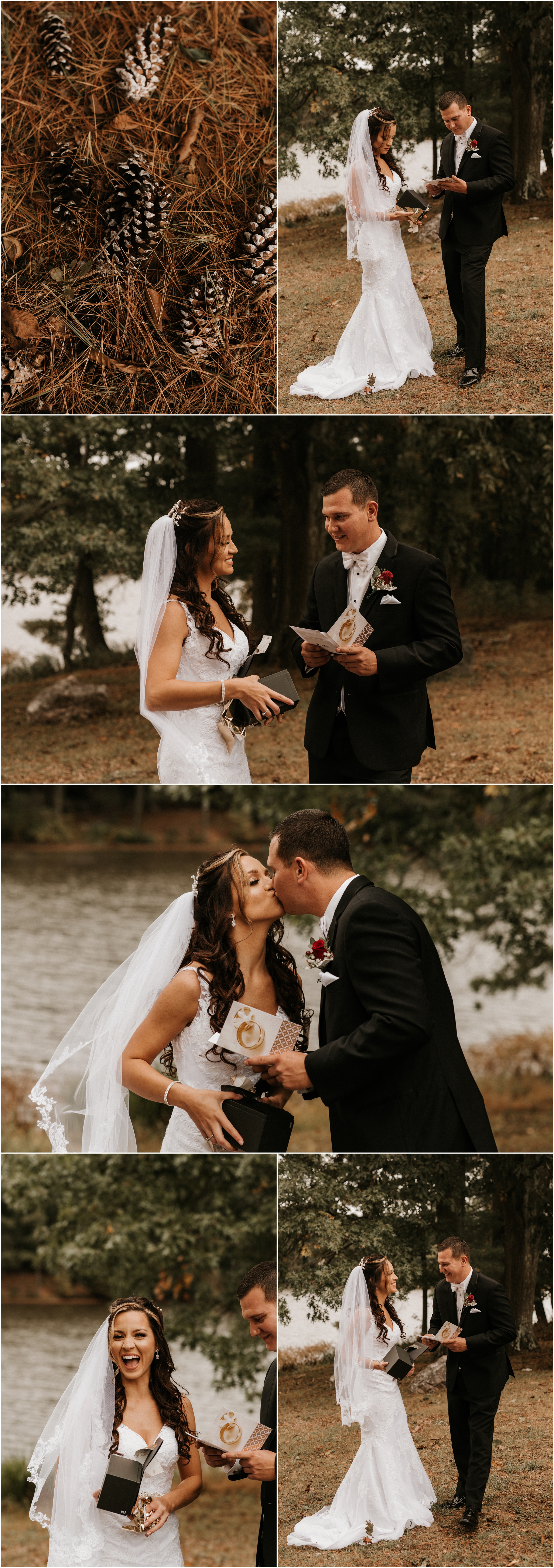 bride and groom give each other gifts