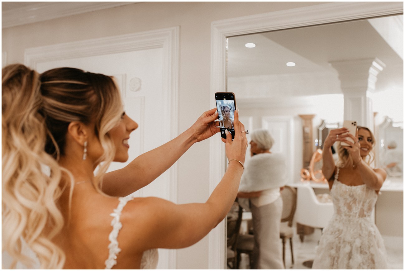 bride taking selfie