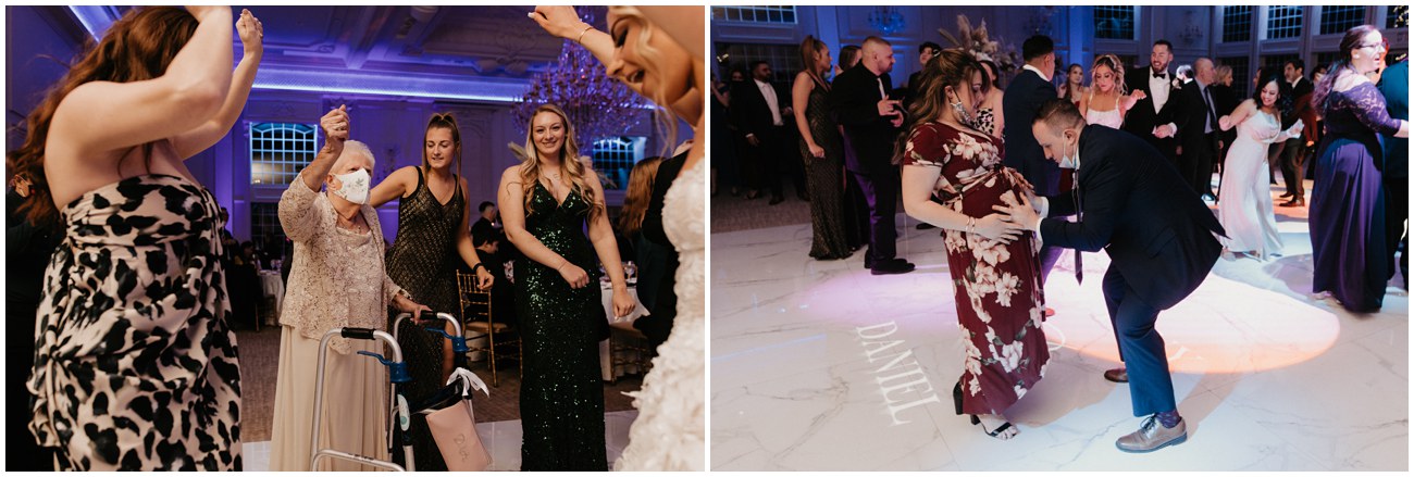 wedding guests dancing during wedding reception at florentine gardens in new jersey