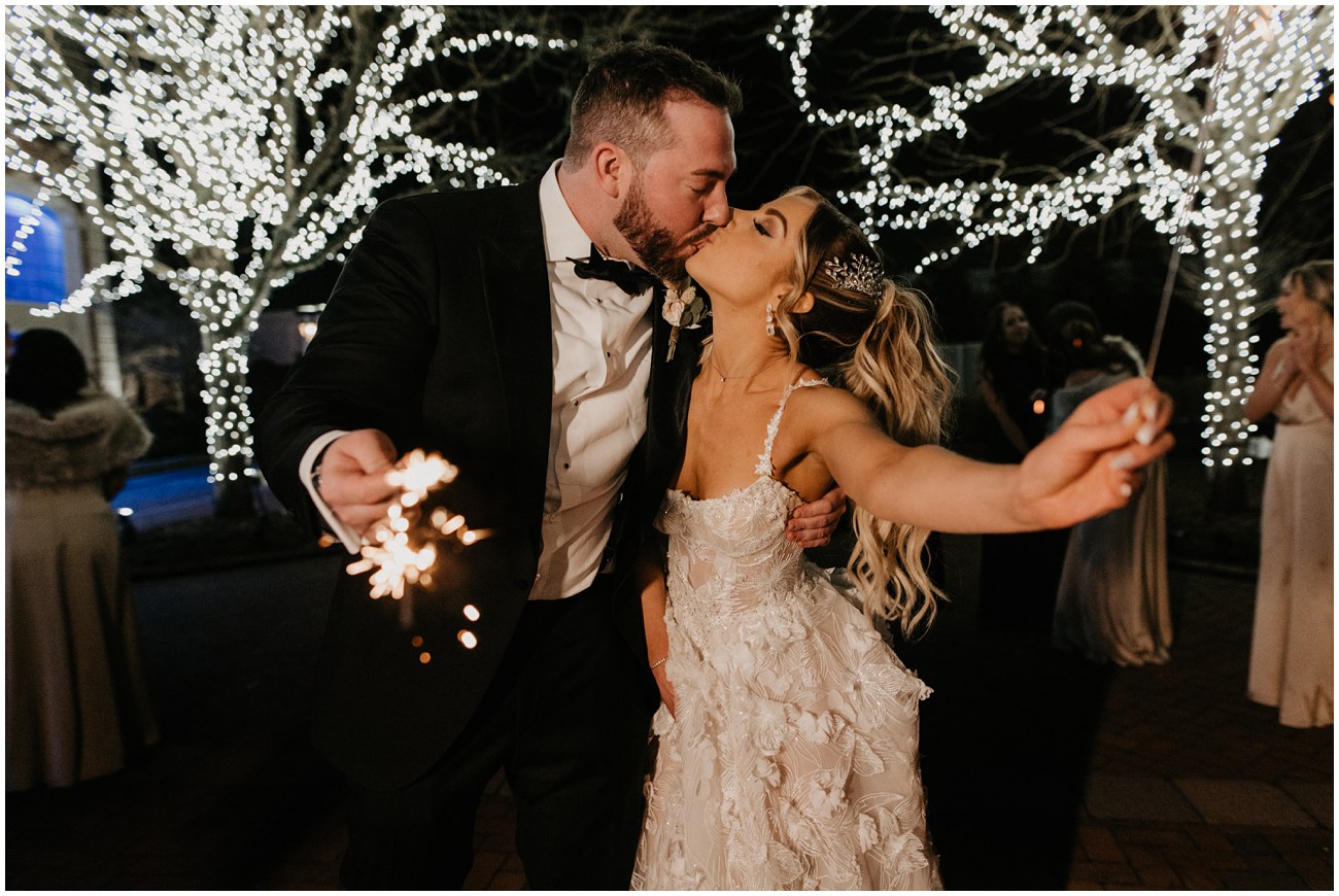 bride and groom sparkler exit at florentine gardens