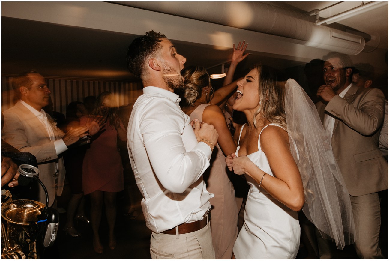 bride and groom dancing at wedding reception at wave resort in long branch new jersey