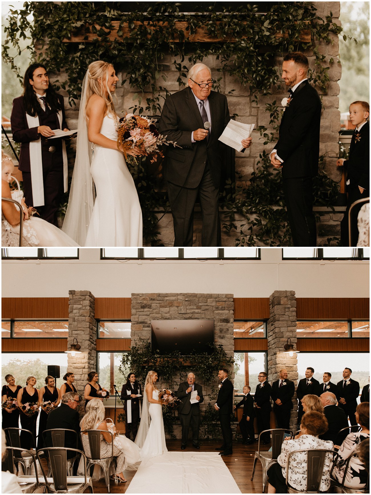 Wedding ceremony at Trout Lake wedding venue