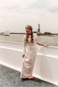 Manhattan Yacht Cruise Spring Bride Groom Wedding New Jersey Photographer