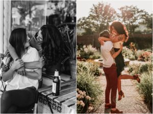 Montclair NJ Dog In Home Garden Pool Champagne Fight Engagement Session New Jersey Wedding Photographer