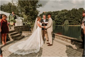 Windows on the Water at Frogbride Summer July Wedding Artichoke Blush Maroon Yellow Lace Outdoor Ceremony Tent Wedding New Jersey Wedding Photographer