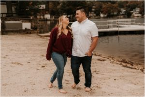 Boonton Downtown Lake House Beach Fall Ice Cream Shop October Engagement Session New Jersey NJ Wedding Photographer