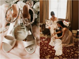 bride chanel chance perfume and badgley mischka heels