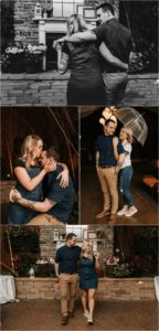 rainy engagement session