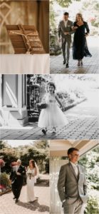 groom walking down aisle with mother