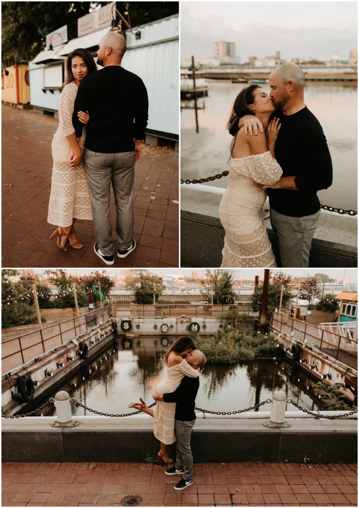 Collage of couple portraits for Philadelphia engagement session