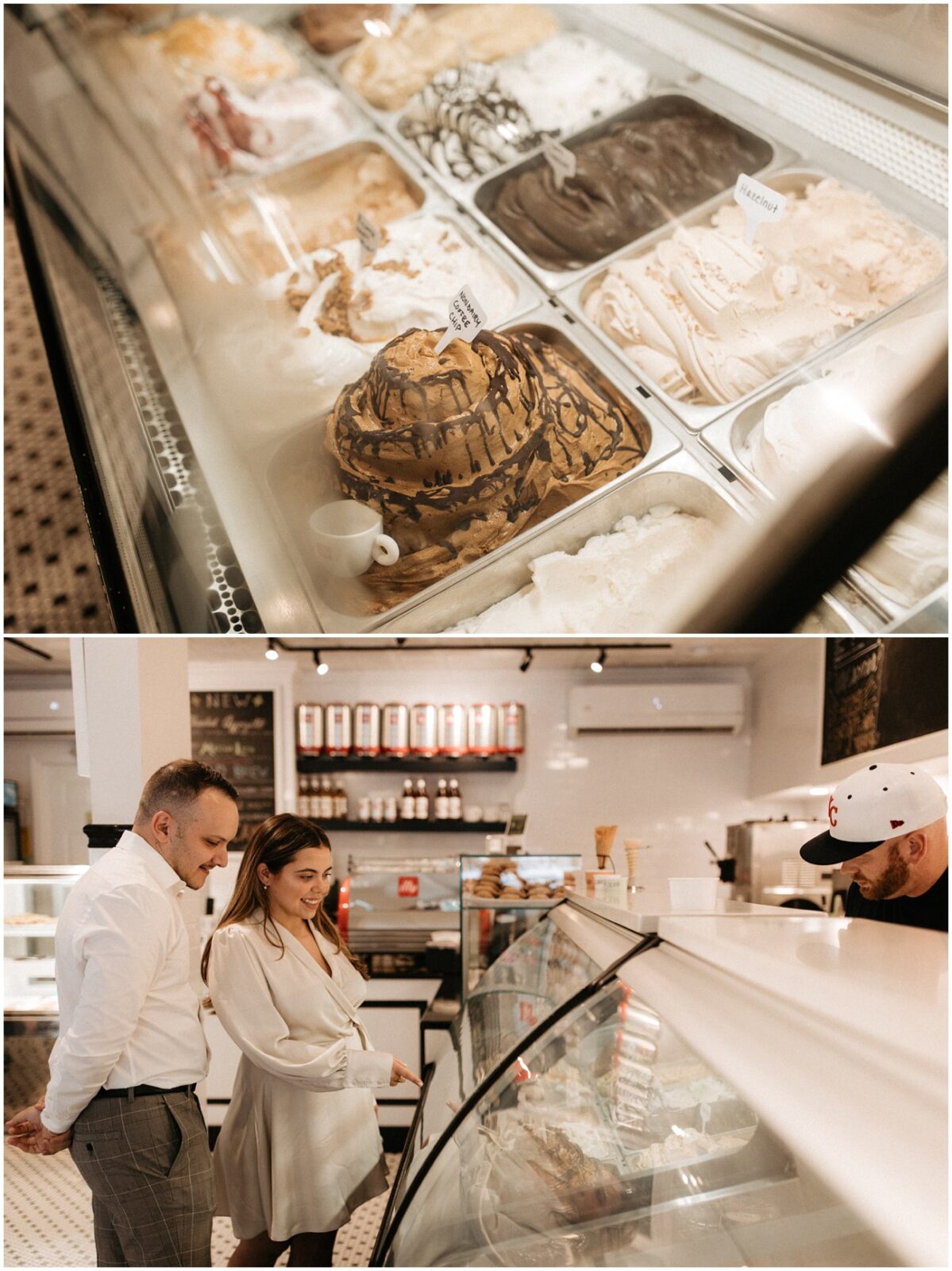 Ice Cream Shop Asbury Park Engagement Session, NJ Emily & Jonathan