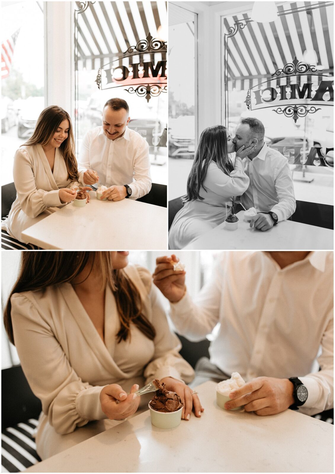Ice Cream Shop Asbury Park Engagement Session, NJ Emily & Jonathan